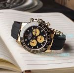  NOOB Best 1:1 Replica ROLEX Daytona Cal.4130 Movement With Black Dial And Rubber Strap Watch